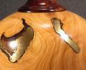 Brass in-fill in a vase of Wilga 